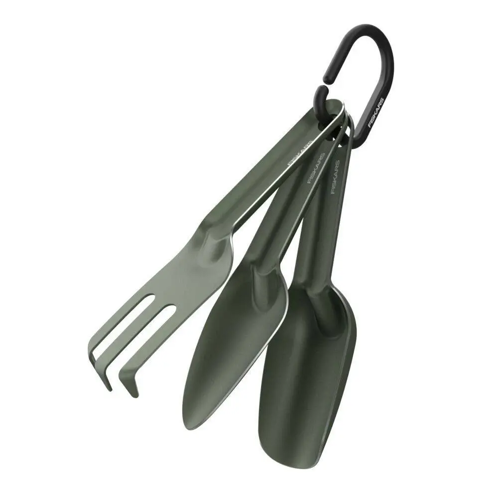 Fiskars 3-Piece Potting Tool Set Stainless Steel Powder Coat Finish 11