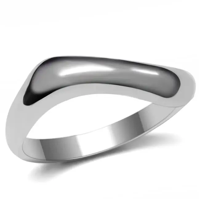 Women's High Polished Stainless Steel Solid Band Ring - Smooth Finish, No Stone, Casual Wear Female Fashion Accessory, Size 7