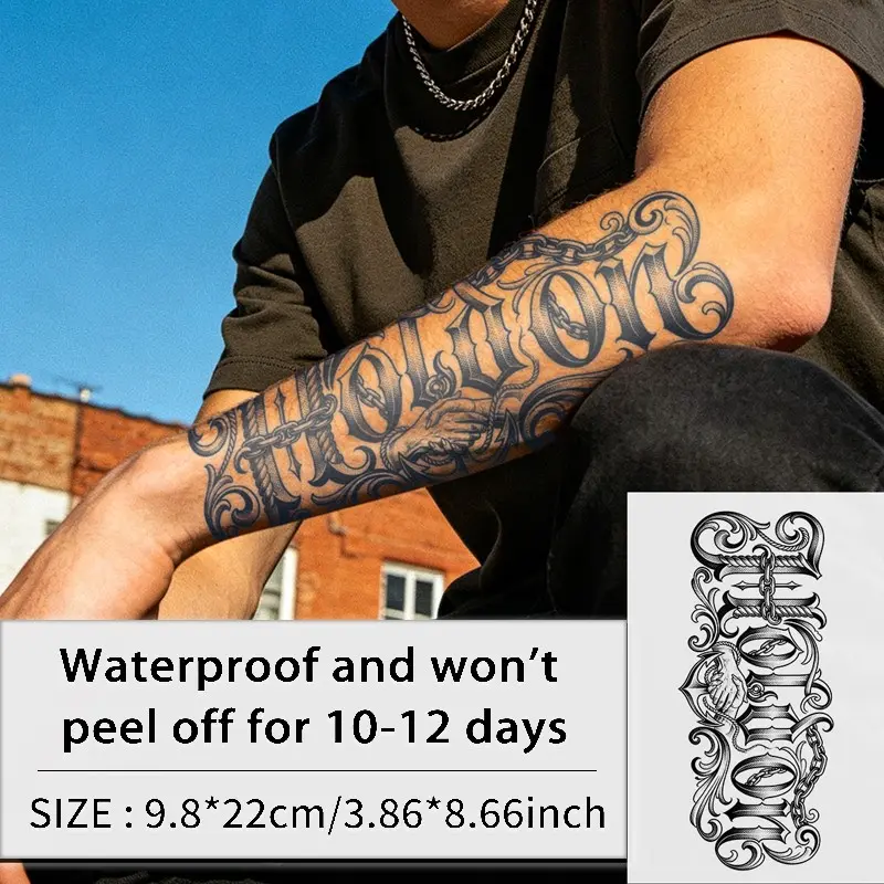 Holdon Waterproof Temporary Tattoo Patch, Long-Lasting Up to Two Weeks, Casual Style, Suitable for Skin, Chest, Back, Arms, Legs