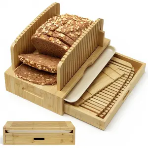 Bread Slicer for Homemade Bread Adjustable Width Slicing Guides, Compact Loaf  for  Slices