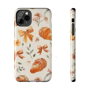 Coquette Croissant Collage Phone Case, Preppy and Cute Bakery Aesthetic, Bow Case Applicable to iP15Promax ip14Pro mobile phone case 12 trendy brand 13 anti-fall cover 14Promax 15Pro cute Plus phonecase Accessories Acrylic casetify