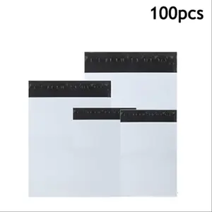 Mailers Shipping Bags Mailing bags100pcs 4 Assorted Sizes White Shipping Envelopes Self-sealing Adhesive Waterproof and Tear-Proof Packaging Bags Postal Bags Shipping Bags for Clothing Books Gift