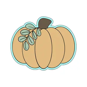 Fall Pumpkin with Floral leaves Cookie Cutters