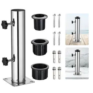 Yescom Stainless Steel Deck Umbrella Base in Pool Stand D2 1/8"