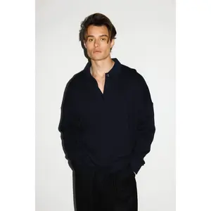 Pacific Oversized Collared Sweatshirt  |  Navy