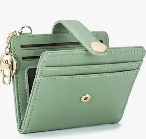 Slim Wallet for Women,RFID Blocking Bifold Credit Card Holder with Zipper Coin Pocket,ID Window,Keychain