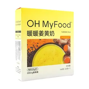 OH MyFood Turmeric Milk Powder - 7 Packs 0.7oz Each | Warming Golden Milk with 200mg Curcumin per Serving | Natural Anti-Inflammatory Support & Gentle Warmth | Ideal for Women's Wellness & Daily Self-Care