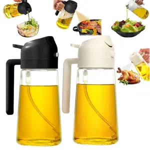 LMMAKE Oil Sprayer For Cooking 2 In 1 Oil Dispenser And Oils Sprayer Kitchen Gadgets 16oz BPA Free Food Grade Glass Mist Olive Oil Dispenser With Precision Spray Nozzle