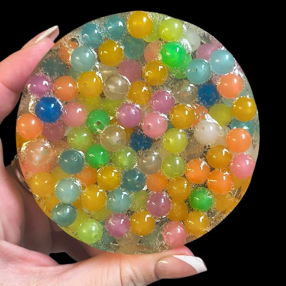 Luminous Gel Sensory Pad - Handmade Homemade Sensory Design Glow-in-the-Dark Stress Relief Toy with Grounding, Colorful Pastel Aesthetics, Fidget & Focus Support, Mixed Smooth & Textured Spheres for Ages 12+, 12 Years Above, Fidgeting Support, Handmade Se