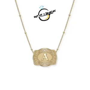 Golden English Letter Pendant Necklace | Western-Style Jewelry Gift for Men and Women | Handmade with Extender Chain | Perfect Gift | Waterproof & Corrosion-Resistant Material