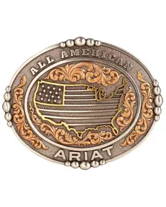 Ariat Men's All American Antique Silver Oval Belt Buckle - A37051