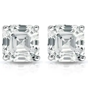 2.04Ct Asscher Cut Diamond Studs 14k White Gold Lab Grown Earrings 2.04Ct Asscher Cut Diamond Studs 14k White Gold Lab Grown Earrings