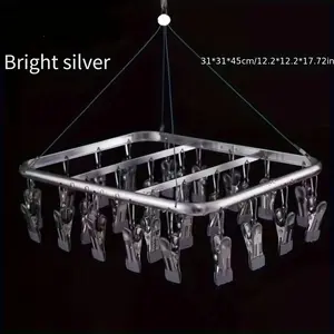 Aluminum Alloy Drying Rack Multi-clip Balcony Multi-function Underwear Special Hanger with Clip Drying Socks Artifact, Drying Racks