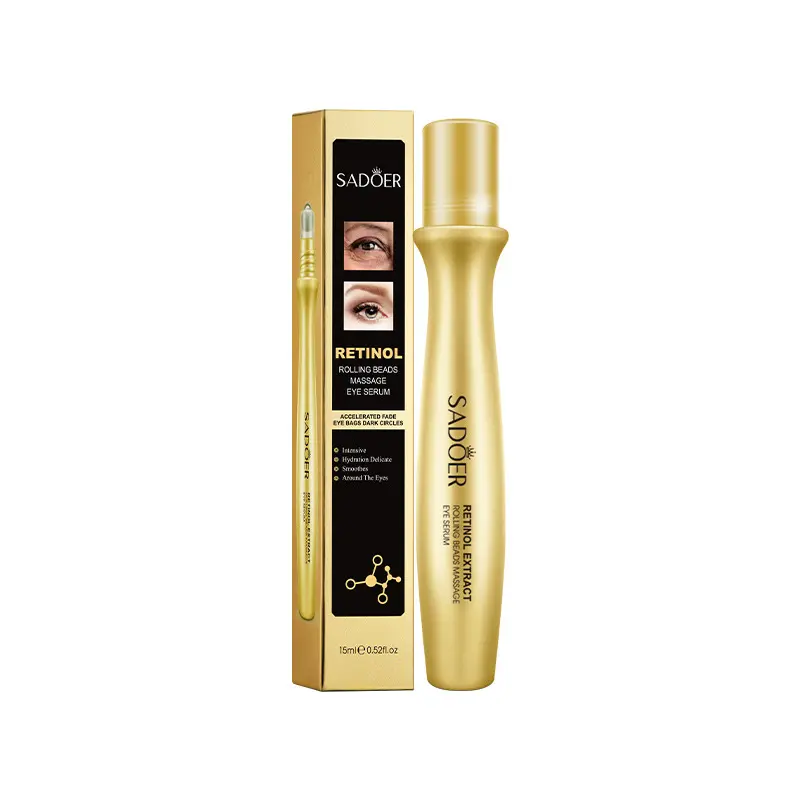 SADOER Retinol Roll-On Eye Serum, Massage Roller Eye Essence, Hydrating Eye Care for Under Eyes