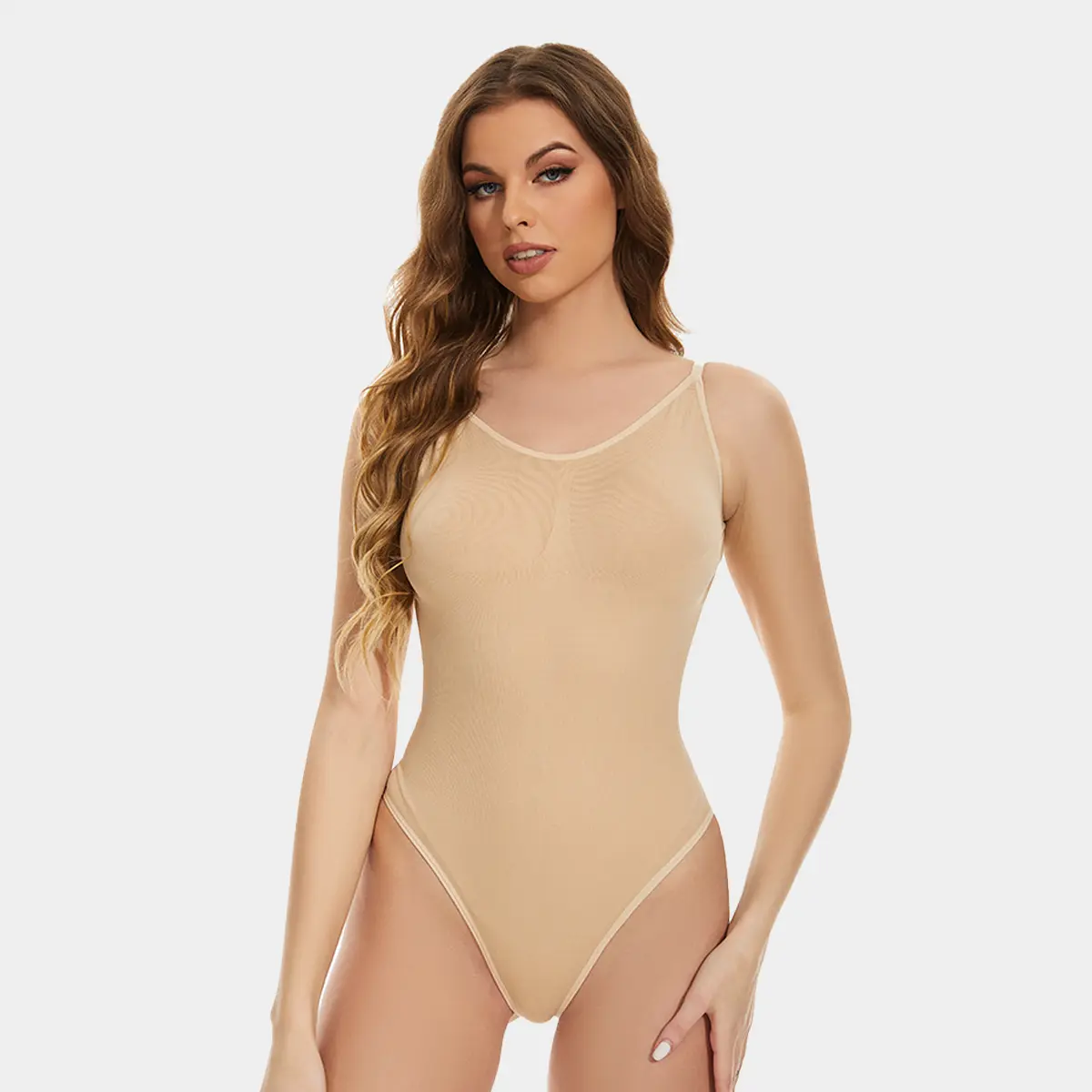 GQF Seamless Sculpt Thong Bodysuit 689 [comfort shapingsculpting confidence-boosting belly-control bodysuit and shapewear], Minimalist, Basic, Women, Bodysuit Shapewear