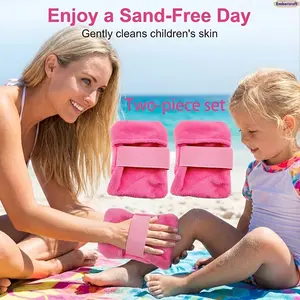 2PCS Beach Sand Remover Towels, Portable Sand Cleaning Cloth Set for Summer Vacation, Camping & Pool Days, Soft Quick-Dry Beach Essentials for Travel, Picnic & Outdoor Adventures