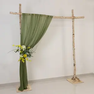 Sheer Wedding Arch Drape – 5ftx14ft Dusty Sage Green Sheer Curtain Backdrop, Ceiling Drapery Panel