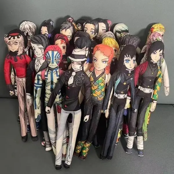 Demon Slayer Complete Characters Plush Dolls | Muzan, Akaza, Infinity Castle / Mugen Train Ver. | Poseable Dried Mouse Style with Wire Inside