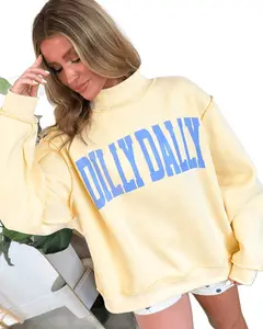 Dilly Dally Inside Out Mock Neck Graphic Sweatshirt