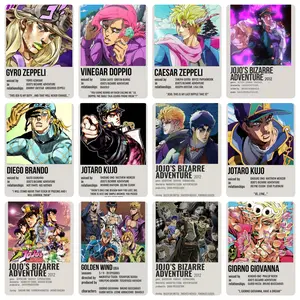 JOJO high-definition canvas poster, Jotaro Kujo, Giorno Giovanna, JOJO anime, anime merchandise, canvas poster, game room decoration, anime poster, comic art