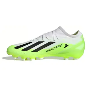 Adidas X Crazyfast.3 AG Professional Stability Soccer Cleats - Men's & Women's Speed Turf Shoes with PU Leather, Anti-Slip Wear-Resistant Design for Artificial Grass, House White Maison Mihara Cleats for Soccer