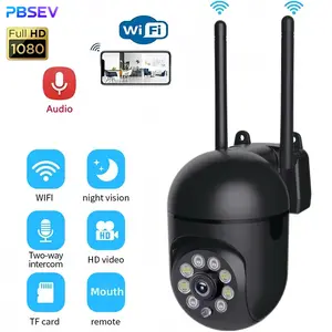 PBSEV 360 Surveillance Cameras for Indoor Home Security, 1080P Panorama HD Security System with Motion Detection, Smart Night Vision & Two-Way Audio, Quickly Connection, 911 Alarm Protection