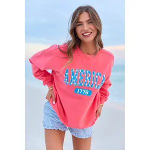 America Star 1776 Light Red Graphic Sweatshirt