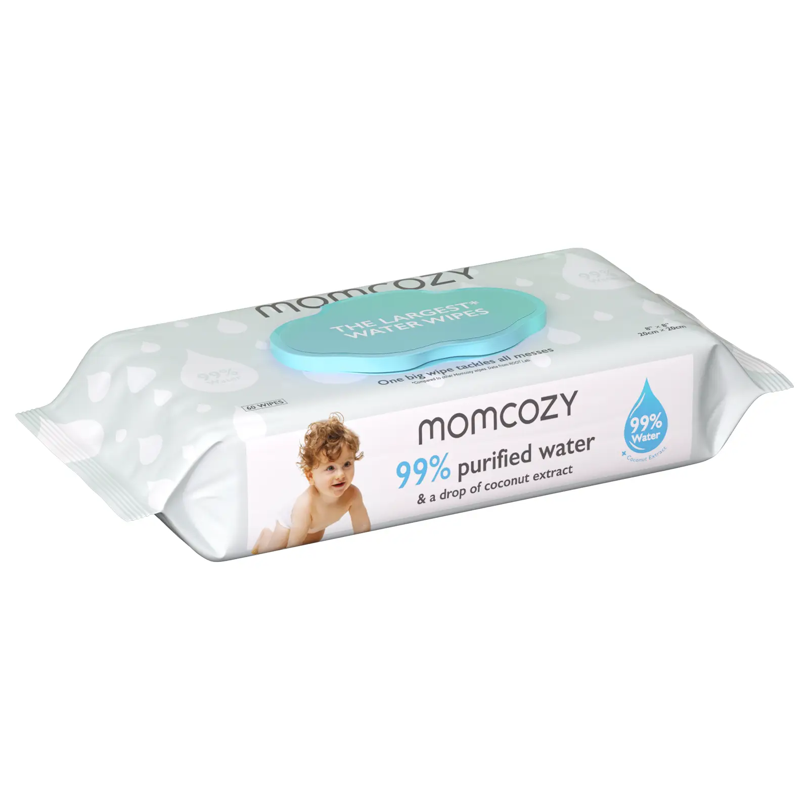 【LIVE ONLY】1PACK Baby Wipes, Momcozy Baby Wipes-Extra Large Size Design, Cleansing & Moisturizing Kid Wipes, Unscented Infant Wipe Portable Mother Mom