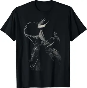 100% cotton Unisex Rodeo Cowboy Dark Western Horse Art Vintage T-Shirt