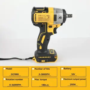 Dewalt DCF880 3300RPM Brushless Impact Wrench High Torque Cordless Electric Wrench Tire Repair Tool 20V Rechargeable Power Tools