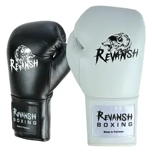 Revansh Sports Laceup Boxing Gloves Matte Cowhide Leather