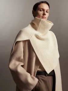 Elegant Women's Plain Knit Shawl, Knitted Scarf, High Neck Pullover Scarf, Perfect Gift for Her, Fashion Accessory for All Seasons