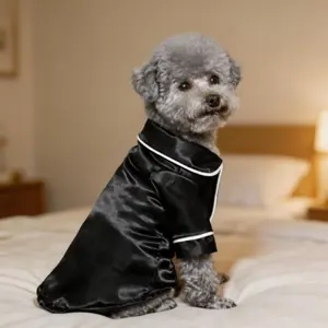 Cute pet clothing, dog and cat pajamas, pajamas for small dogs and cats, pet clothes for poodles, bichons, bullterriers, and pomeranians,Cozy black pajamaswith white trim, perfectfor your furry friend'ssweet dreams/DogPajamas/PetFashion dog accessories