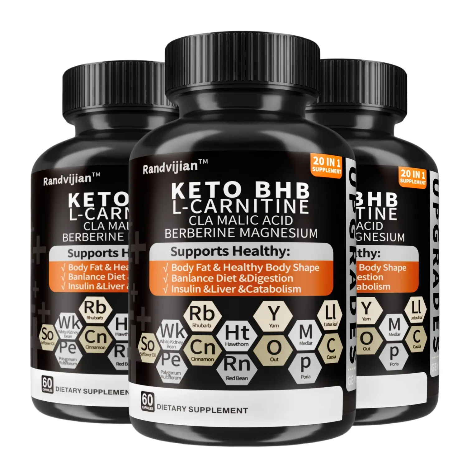 Keto BHB Blend, Banlance Diet] 20in1 Banlance Diet Health&Digestion -  Advanced Keto BHB Blend, L-Carnitine, CLA, Malic Acid, Berberine-Keto|Insulin  Health&Liver Health&Catabolism|60 Capsules, 30-Day Supply