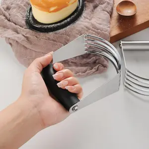 2 PCS Stainless Steel Pastry Cutter Tool for Baking, Dough Blender,Butter & Dough Cutter Tool with Sharp Blades