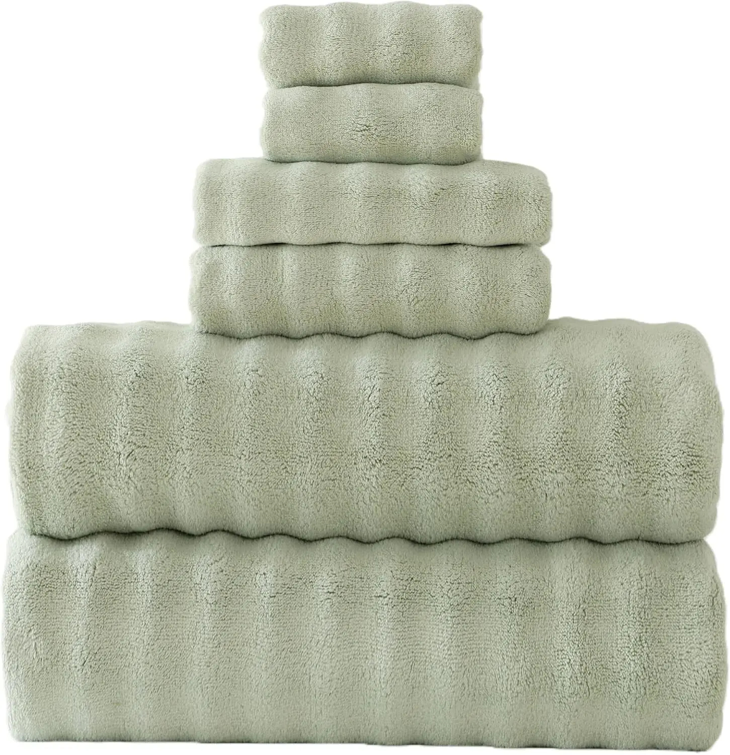 Extra Large 40x80 Inch Microfiber Bath Sheets, 6 Pack Super Soft Absorbent Quick Dry Shower Towels for Bathroom, Sage Green