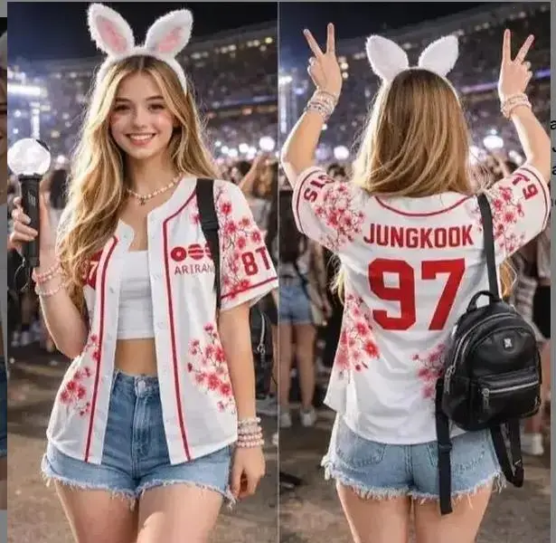 Kpop Group Bangtan Style Jersey Comeback 2026, Custom Bangtan Boys Members Baseball Jersey For Army, Bangtan World Tour 2026 Merch Top