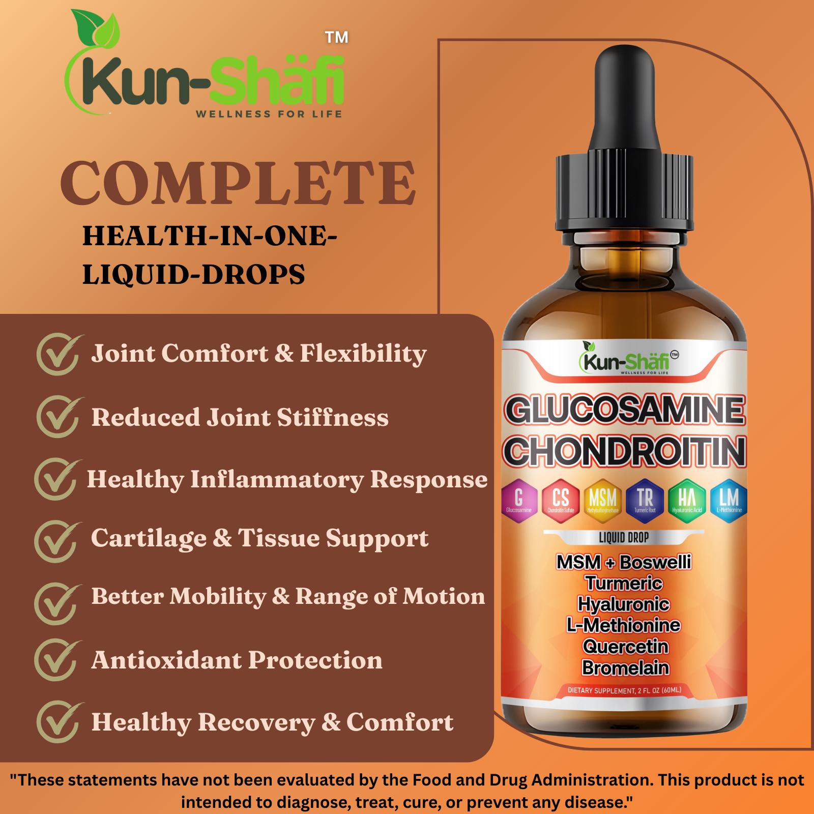 Liquid Drop Joint Support Formula – Daily Wellness Drops with Glucosamine & Hydration Support | Fast Absorption | 3-Day Free Delivery USA
