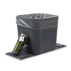 Haussimple Car Trash Can with Stability Flaps & Magic Strips Free Trash Bag Roll Liners Gray