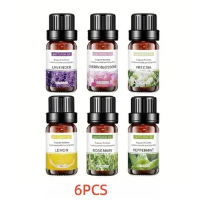 10ML Pure Essential Oil, 6 Bottles Aromatherapy Diffuser Oil, Natural Essential Oil for Massage, Bath, Sleep, Relaxation, Peppermint Leaf Oil