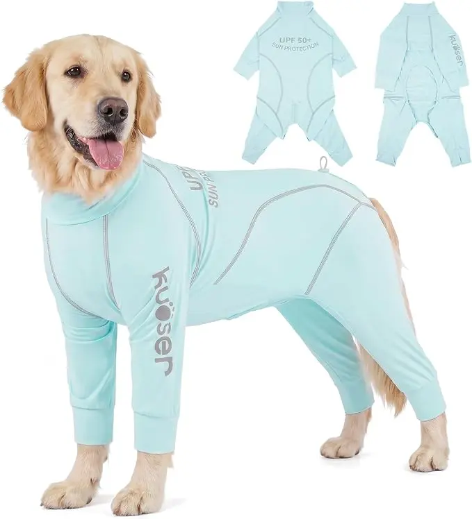Kuoser Dog Cooling Shirt, UPF 50+ UV Protection Dog Shirts,Pink S | Quick Dry Breathable Dog Summer Clothes, Reflective Print Jumpsuit for Small Medium Large Dogs, Dogs Sun Shirts with Sleeves