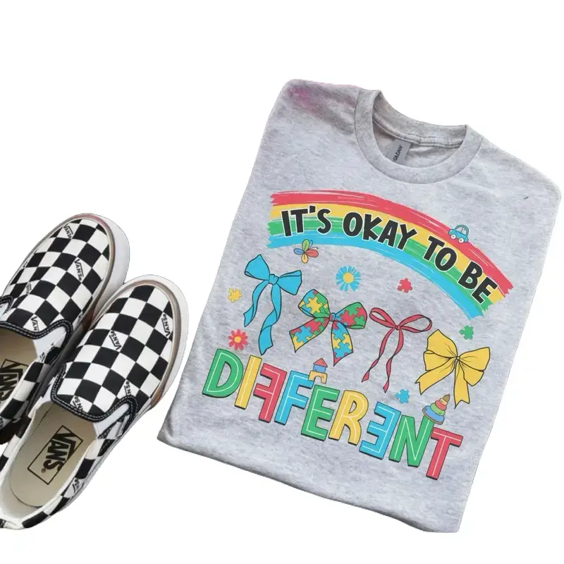 It’s Okay To Be Different - Autism Shirt - Bleached Shirt - Gildan