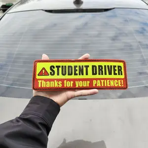 Student drivers, please pay attention to safety.Removable reflective black and red car bumper stickers, 1-piece set，3-piece set