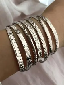 Women's Punk Style Cuff Bangle, Fashionable Open Bangle for Women & Girls, Trendy All-match & Exquisite Jewelry for Birthday Gift, Trendy Stack Bangle