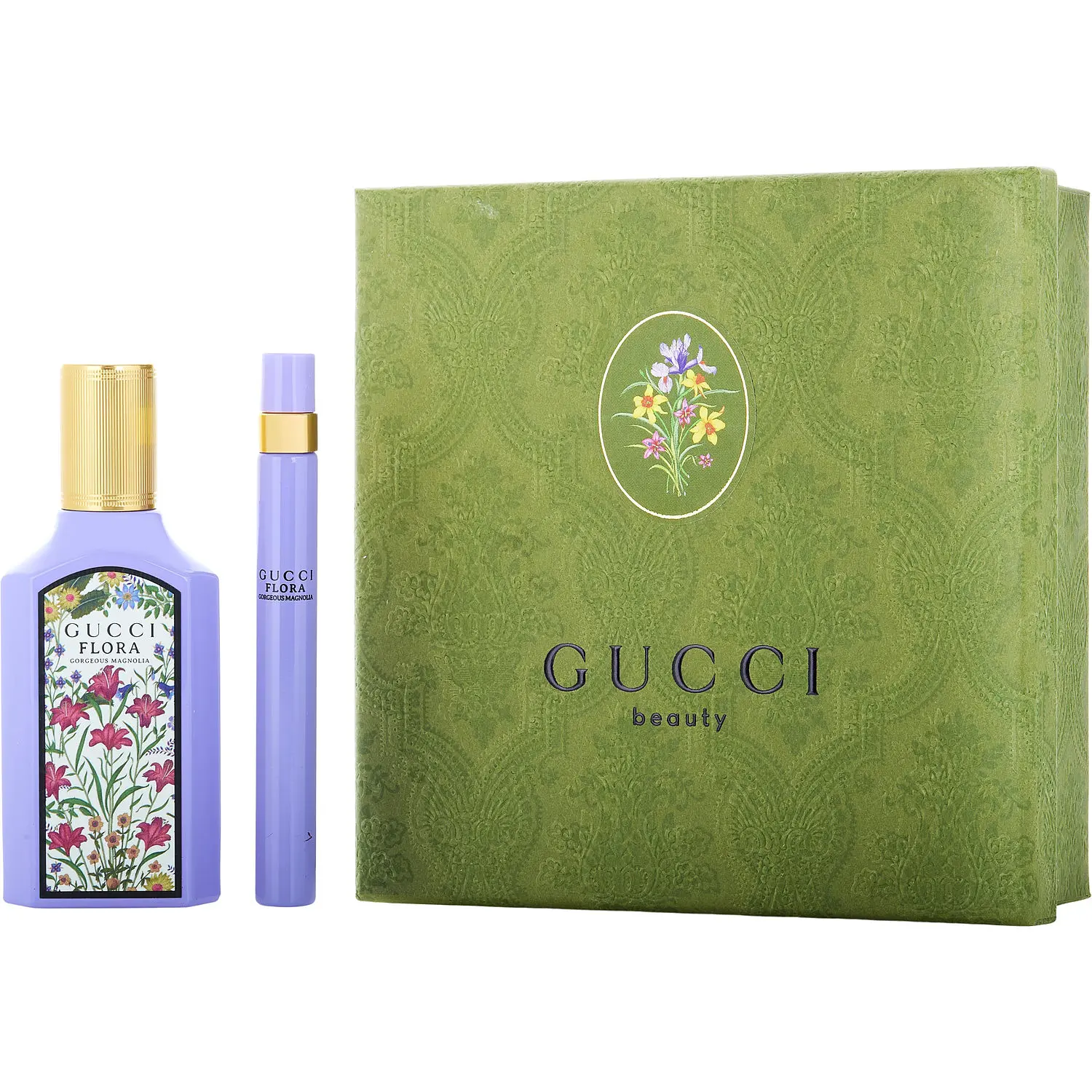 Gucci Flora Gorgeous Magnolia Set-Eau De Parfum Spray 1.7 Oz & Eau De Parfum Spray 0.33 Oz Mini For Women