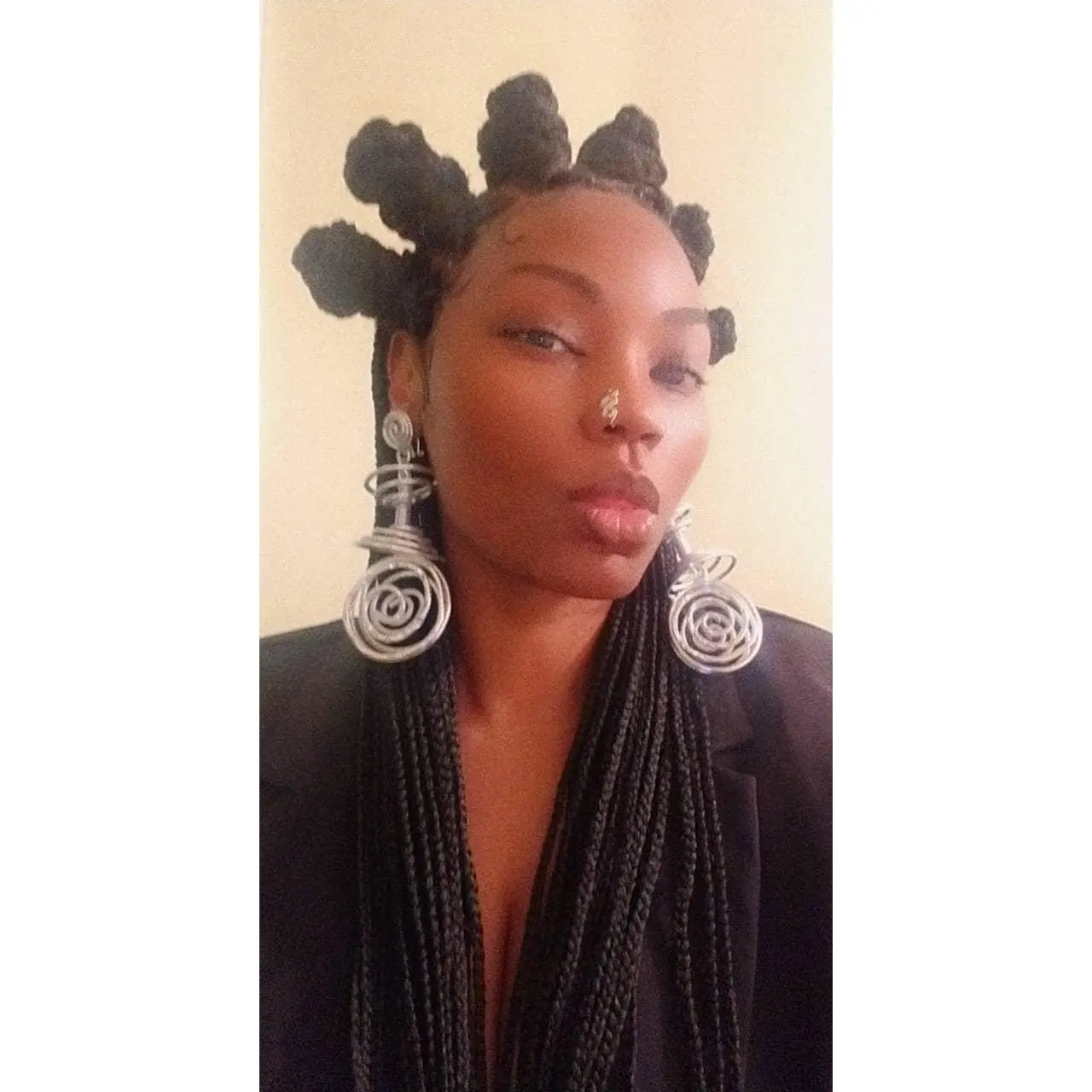 Bold Spiral Earrings, silver statement earrings, afrocentric, boho earrings, photoshoot earrings, chunky earrings