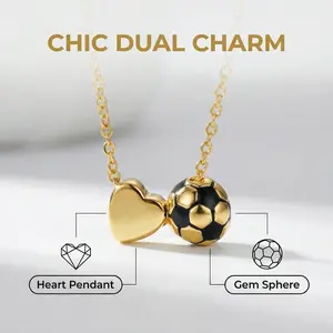 Soccer Heart Pendant Necklace for Women and Girls, Soccer Ball Love Necklace, Sports Theme Jewelry for Soccer Players and Fans, Gift for Daughter Girlfriend Friend Birthday Holiday gifts for women y2k accessories cute gifts for girlfriend stack