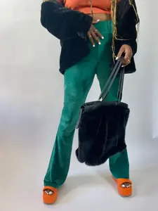 Tall Disco Flared Velour Pants