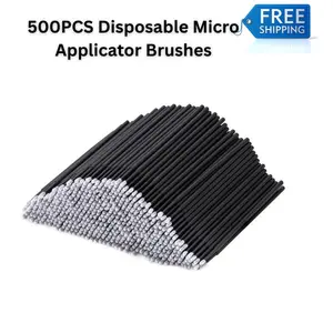 CHRISTMAS GIFT  500PCS Disposable Micro Applicator Brushes – Micro Swabs for Eyelash Extensions, Lash Cleaning, Nail Art, and Beauty Application