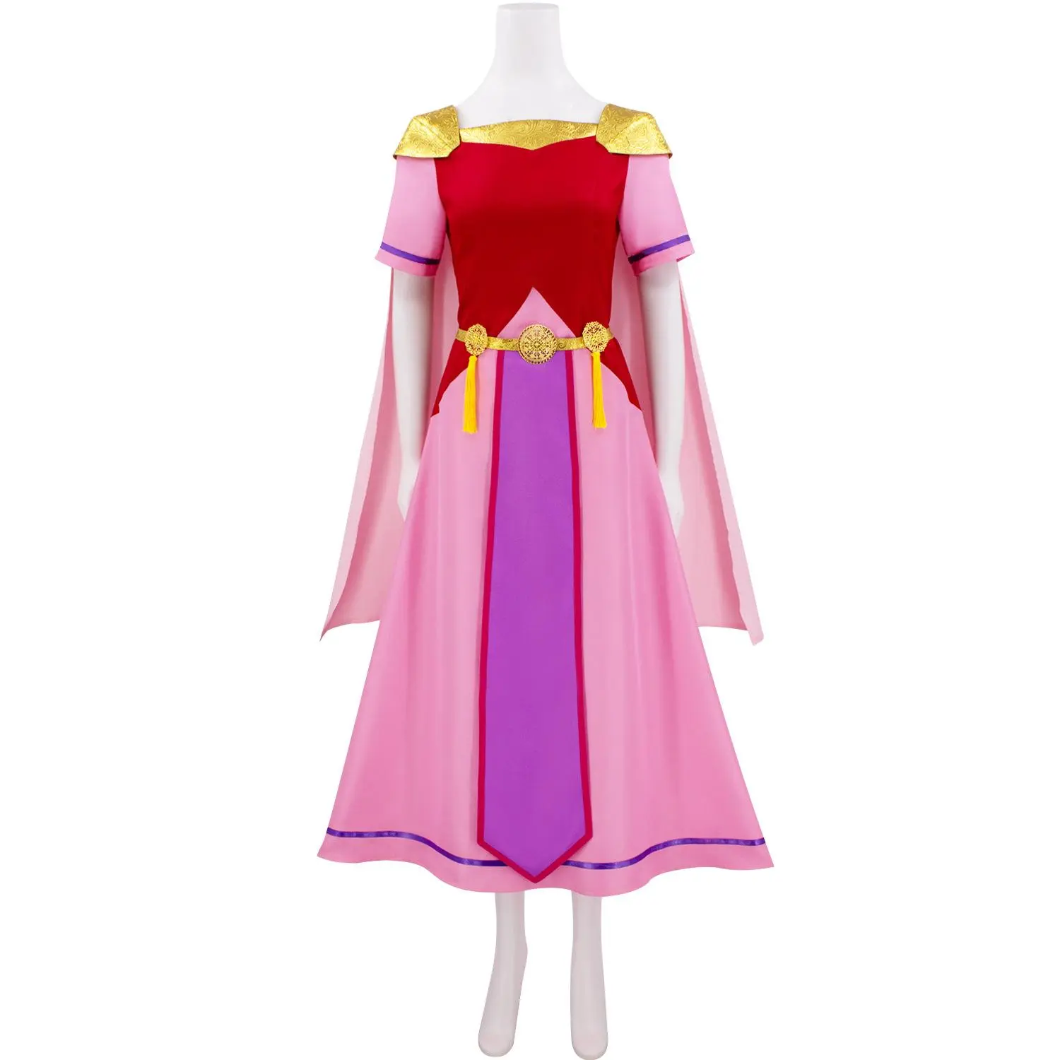 Women‘s Zelda Cosplay Costume Dress with Belt for Halloween